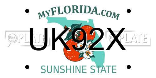 UK92X Florida License Plate