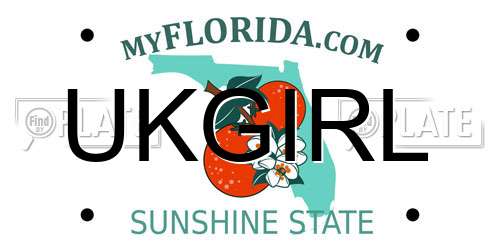 UKGIRL Florida License Plate