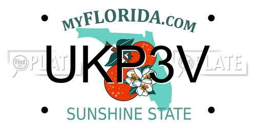 UKP3V Florida License Plate