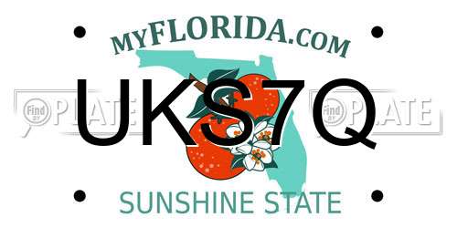 UKS7Q Florida License Plate