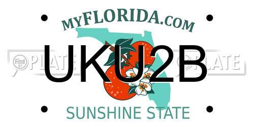 UKU2B Florida License Plate