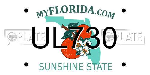 UL730 Florida License Plate