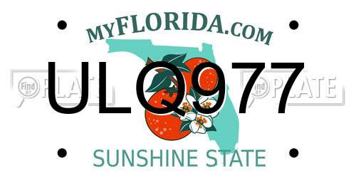ULQ977 Florida License Plate