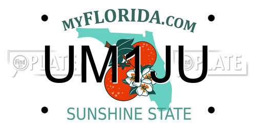 UM1JU Florida License Plate