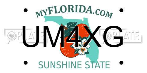 UM4XG Florida License Plate
