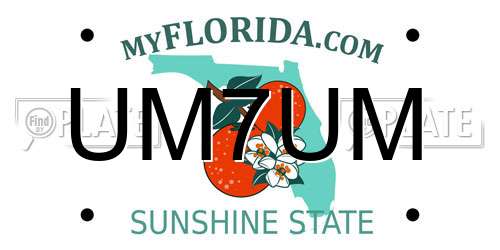 UM7UM Florida License Plate