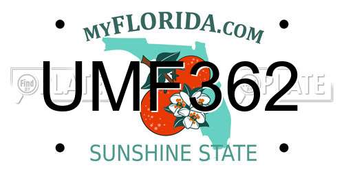 UMF362 Florida License Plate