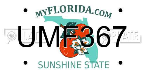 UMF367 Florida License Plate