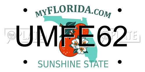 UMFE62 Florida License Plate