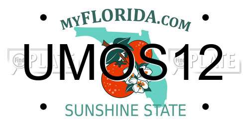 UMOS12 Florida License Plate