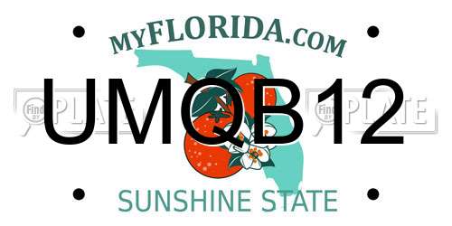 UMQB12 Florida License Plate