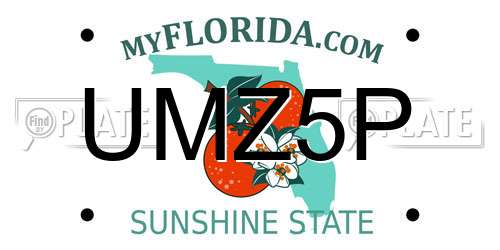 UMZ5P Florida License Plate