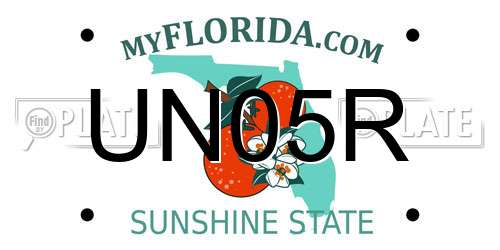UN05R Florida License Plate