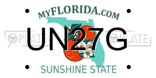 UN27G Florida License Plate