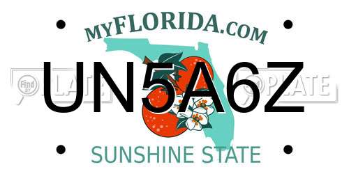 UN5A6Z Florida License Plate