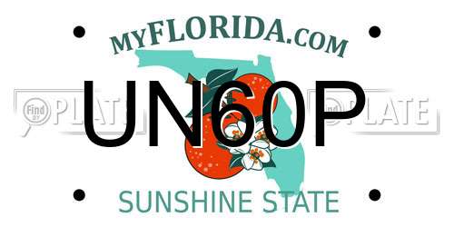 UN60P Florida License Plate