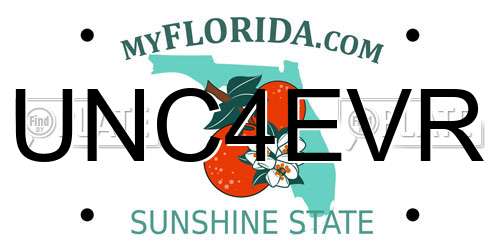 UNC4EVR Florida License Plate