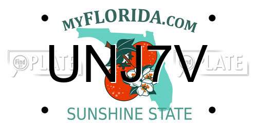 UNJ7V Florida License Plate