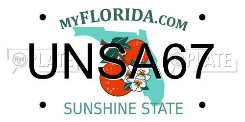 UNSA67 Florida License Plate