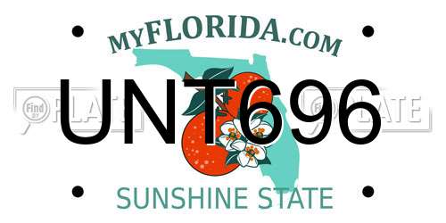 UNT696 Florida License Plate