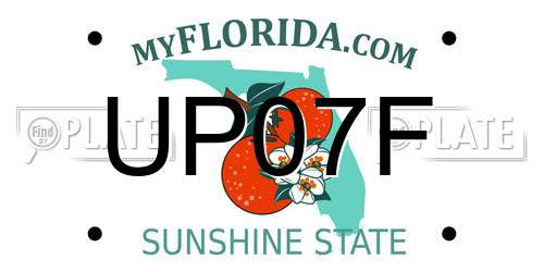 UP07F Florida License Plate