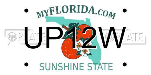 UP12W Florida License Plate