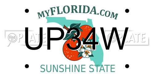 UP34W Florida License Plate