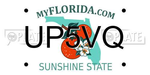 UP5VQ Florida License Plate