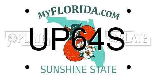 UP64S Florida License Plate