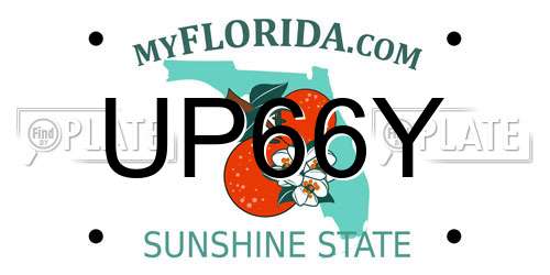 UP66Y Florida License Plate