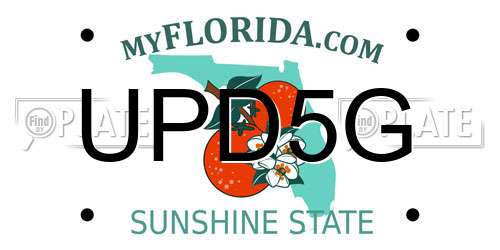 UPD5G Florida License Plate