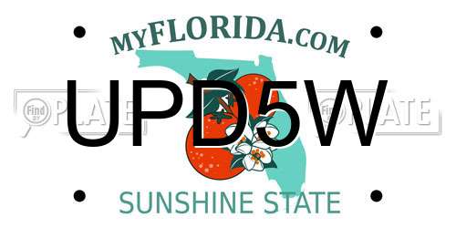 UPD5W Florida License Plate