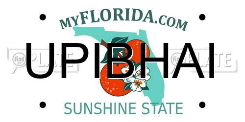 UPIBHAI Florida License Plate