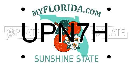 UPN7H Florida License Plate
