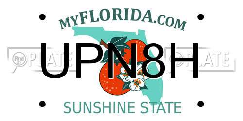 UPN8H Florida License Plate