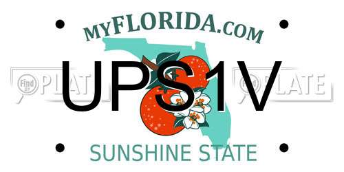 UPS1V Florida License Plate