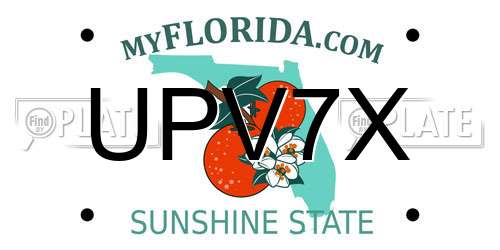 UPV7X Florida License Plate