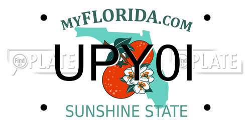 UPY0I Florida License Plate
