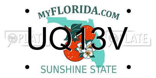 UQ13V Florida License Plate