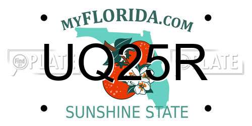 UQ25R Florida License Plate