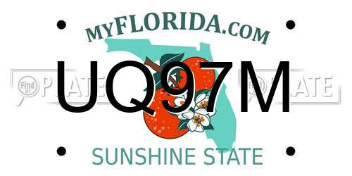 UQ97M Florida License Plate