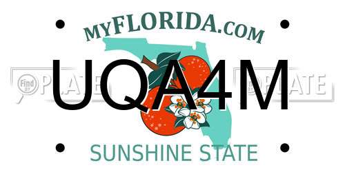 UQA4M Florida License Plate