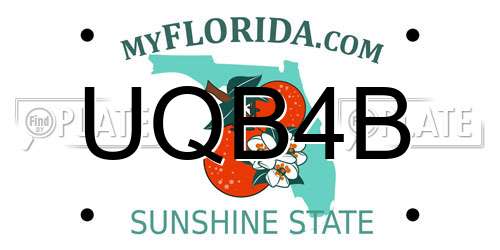 UQB4B Florida License Plate