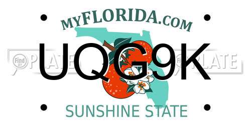 UQG9K Florida License Plate