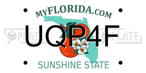 UQP4F Florida License Plate