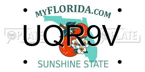 UQR9V Florida License Plate