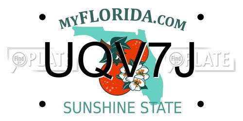 UQV7J Florida License Plate