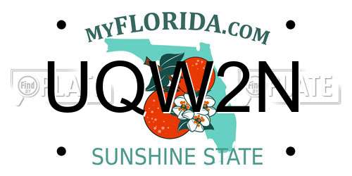 UQW2N Florida License Plate