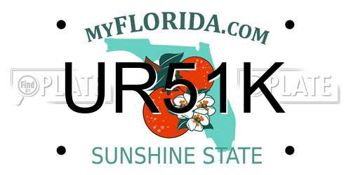 UR51K Florida License Plate