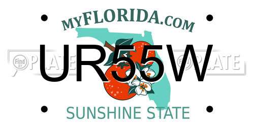 UR55W Florida License Plate